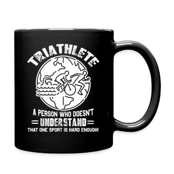 Proud To Be A Triathlon Triathlete - Full Colour Mug - black - Right
