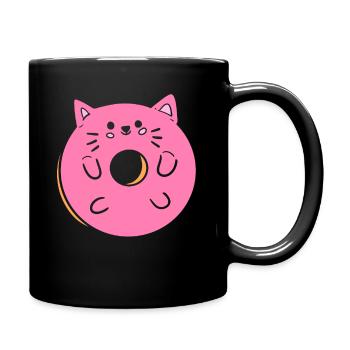 Katzen Donut Gebäckmacher - Tasse einfarbig - Schwarz - Rechts