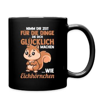 Eichhörnchen - Tasse einfarbig - Schwarz - Rechts