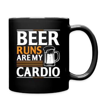 Bierläufe Sind Mein Kardiotraining - Tasse einfarbig - Schwarz - Rechts