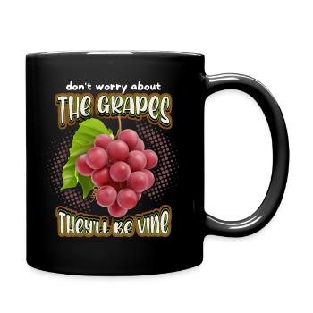 Wine, Grapes, Funny Saying, Pun - Full Colour Mug - black - Right