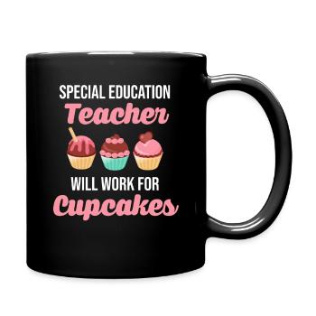 Une enseignante en éducation spécialisée est atteinte d’autisme pour des cupcakes - Mug uni - noir - Droite