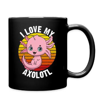 Ich Liebe Meine Axolotl Im Retro - Tasse einfarbig - Schwarz - Rechts