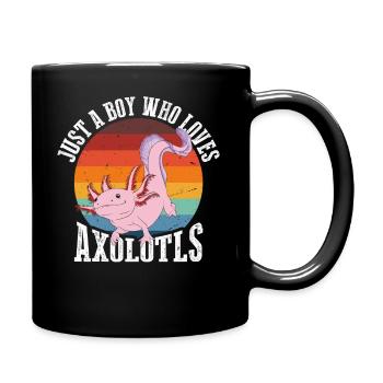 Nur Ein Junge, Der Axolotls Im Retro Liebt - Tasse einfarbig - Schwarz - Rechts