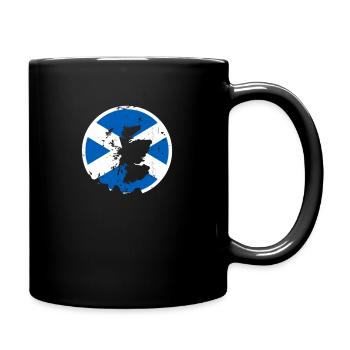 Schottland Vintage Karte Schottische Flagge - Tasse einfarbig - Schwarz - Rechts