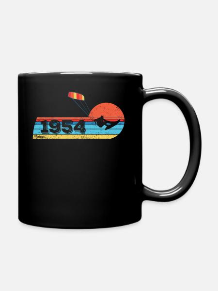 Kitesurf Anniversaire Né en 1954 - Mug uni - noir