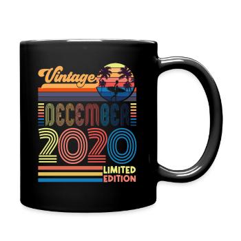 Geburtstag Dezember 2020. Geschenk Dezember 2020. - Tasse einfarbig - Schwarz - Rechts