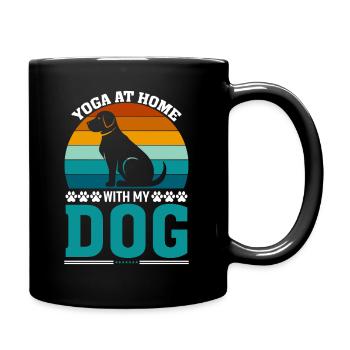 Yoga Zu Hause Mit Meinem Hund - Tasse einfarbig - Schwarz - Rechts
