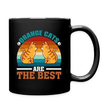 Orangefarbene Katzen Sind Die Besten - Tasse einfarbig - Schwarz - Rechts