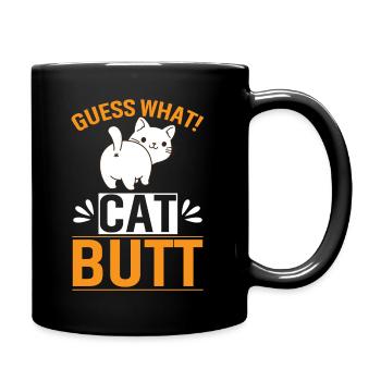 Guess what! Cat butt - Full Colour Mug - black - Right