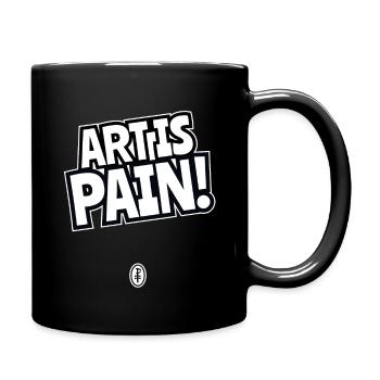 Kunst ist Schmerz - Tasse einfarbig - Schwarz - Rechts