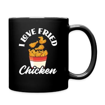Ich Liebe Fried Chicken - Tasse einfarbig - Schwarz - Rechts