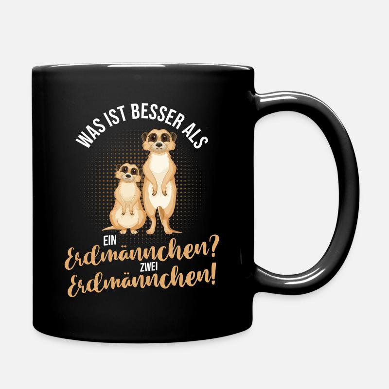 Erdmännchen - Tasse einfarbig - Schwarz