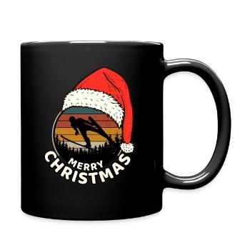 T-shirt de Noël avec motif de saut à ski - Mug uni - noir - Droite