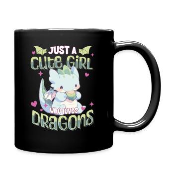 Juste une fille mignonne qui aime les dragons - Kawaii Dragon - Mug uni - noir - Droite