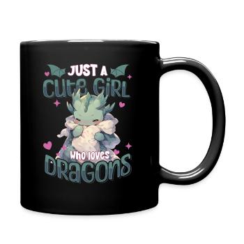 Juste une fille mignonne qui aime les dragons - Kawaii Dragon - Mug uni - noir - Droite