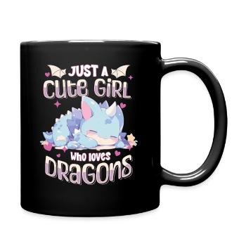 Juste une fille mignonne qui aime les dragons - Kawaii Dragon - Mug uni - noir - Droite