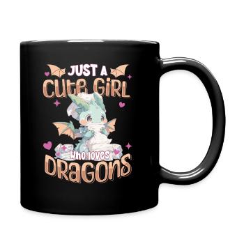 Juste une fille mignonne qui aime les dragons - Kawaii Dragon - Mug uni - noir - Droite