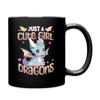 Juste une fille mignonne qui aime les dragons - Kawaii Dragon - Mug uni - noir - Droite