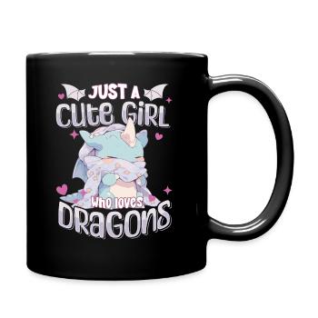 Juste une fille mignonne qui aime les dragons - Kawaii Dragon - Mug uni - noir - Droite