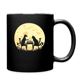 Chess Player Gifts Cat Dog Moon - Full Colour Mug - black - Right