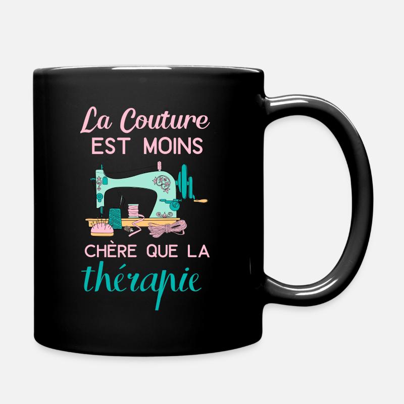 La Couture est moins chère que la thérapie 2 - Mug uni - noir