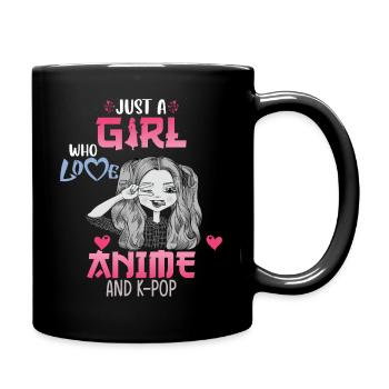 Just A Girl Who Loves Anime And K-Pop African Amer - Tasse einfarbig - Schwarz - Rechts