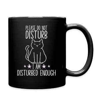 Katzenliebhaber Katzenfan Lustiger Katzenspruch - Tasse einfarbig - Schwarz - Rechts