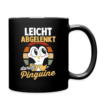 Leicht Abgelenkt Durch Pinguine - Tasse einfarbig - Schwarz - Rechts