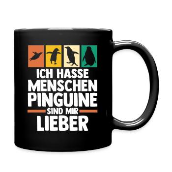 Pinguin - Tasse einfarbig - Schwarz - Rechts