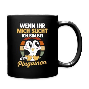 Pinguin - Tasse einfarbig - Schwarz - Rechts