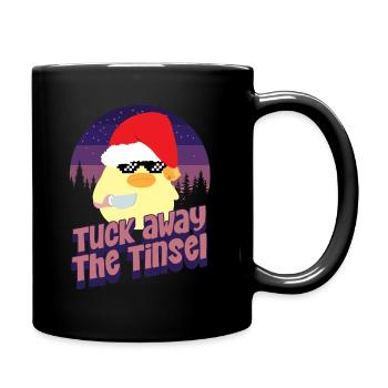 Tuck Tinsel away - Ente mit Messer Duck with Knife - Full Colour Mug - black - Right