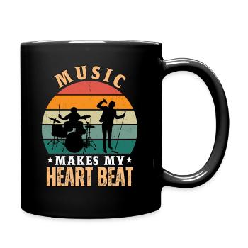 Music Makes My Heart Beat - Tasse einfarbig - Schwarz - Rechts