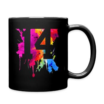 14 JAHRE 14. GEBURTSTAG - Tasse einfarbig - Schwarz - Rechts