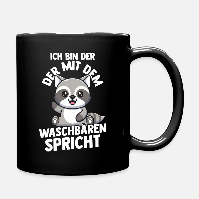 Waschbär - Tasse einfarbig - Schwarz