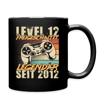 12 Geburtstag Gamer Jahrgang 2012 geboren - Tasse einfarbig - Schwarz - Rechts