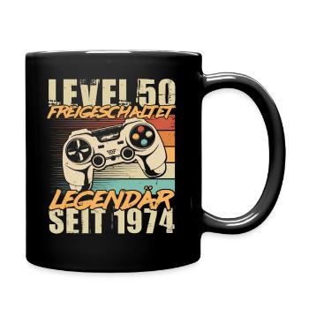 50 Geburtstag Gamer Jahrgang 1974 geboren - Tasse einfarbig - Schwarz - Rechts