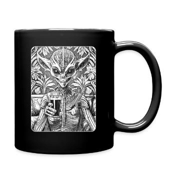 Alien Lounge: Unique shirt for sci-fi fans! - Full Colour Mug - black - Right