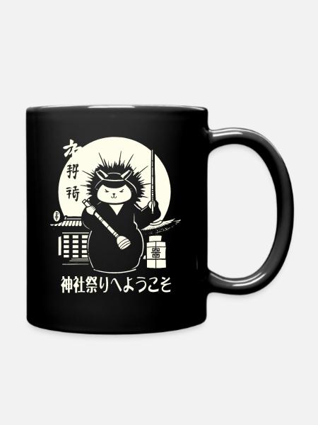 Welcome Shrine Festival: Japanese - Full Colour Mug - black