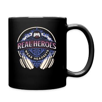 Les vrais héros portent des casques Funny Gamer Boys & Kids - Mug uni - noir - Droite