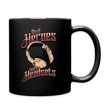Les vrais héros portent des casques Funny Gamer Boys & Kids - Mug uni - noir - Droite