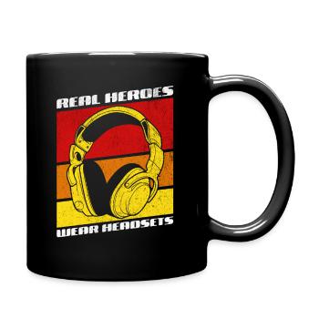 Les vrais héros portent des casques Funny Gamer Boys & Kids - Mug uni - noir - Droite