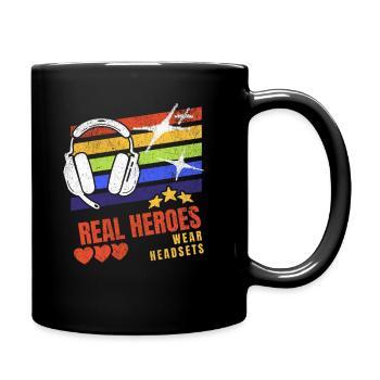 Les vrais héros portent des casques Funny Gamer Boys & Kids - Mug uni - noir - Droite