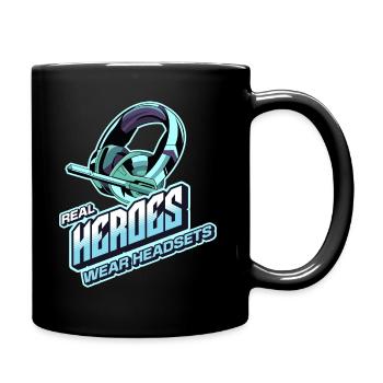 Les vrais héros portent des casques Funny Gamer Boys & Kids - Mug uni - noir - Droite