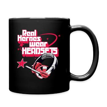 Les vrais héros portent des casques Funny Gamer Boys & Kids - Mug uni - noir - Droite