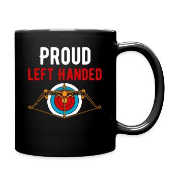 Stolzer Linkshändiger Bogenschießbogen - Tasse einfarbig - Schwarz - Rechts