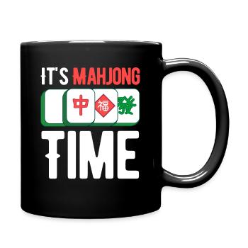 It's Mahjong Time Funny Gambling Bingo - Full Colour Mug - black - Right