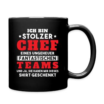 Ich bin Stolzer Chef Geschenkidee - Tasse einfarbig - Schwarz - Rechts