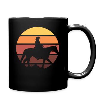 Western Cowboy Reiter - Tasse einfarbig - Schwarz - Rechts