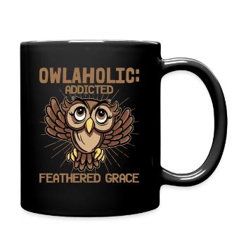 Owlaholic: Addicted To Feathered Grace Nocturnal B - Tasse einfarbig - Schwarz - Rechts